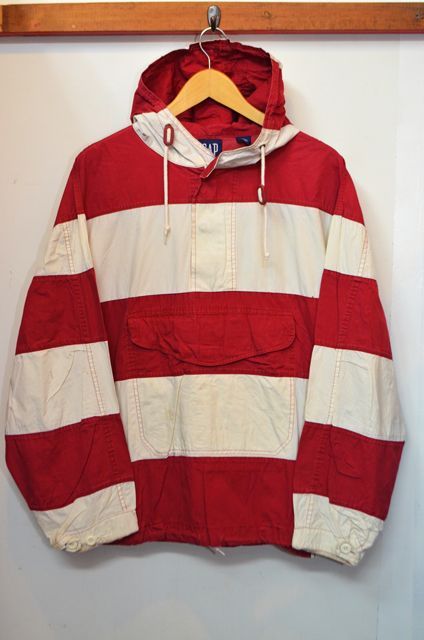 90s OLD GAP anorak parka ボーダー コットン アノラック-