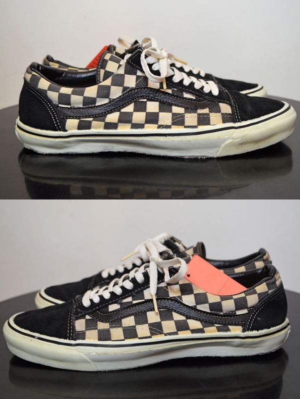 80 S Vans Old Skool チェッカーフラッグ柄 Sho 046 Shoes 靴 Used Vintage Box Hi Smile