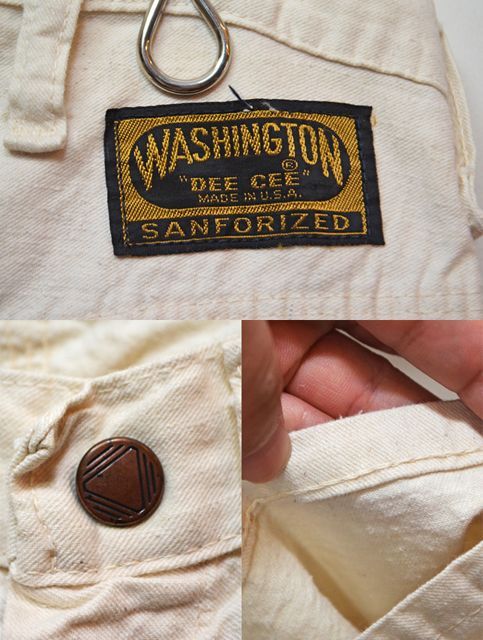 ビンテージ60's DEE CEE ワシントンディーシー　生成りペインターパンツ両裾あたりに薄汚れあります