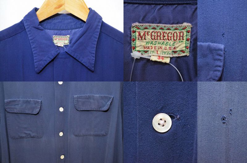 50's McGregor 単色レーヨンシャツshi-382｜VINTAGE / ヴィンテージ-SHIRT / シャツ｜used