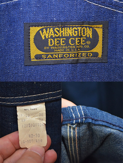 60's WASHINGTON DEE CEE デニムオーバーオール ?NO WASH”