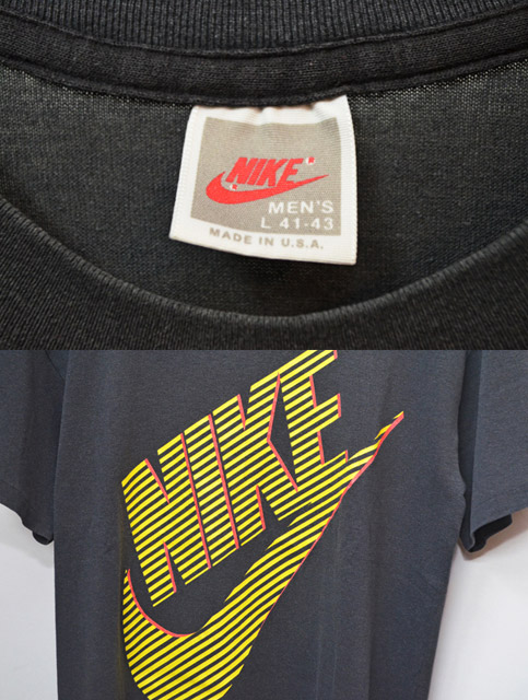 90's NIKE ロゴプリントTシャツ "銀タグ″ - used&vintage box Hi-smile