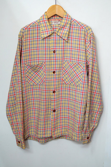 60's TOWNCRAFT オープンカラーコットンシャツ - used&vintage box Hi-smile