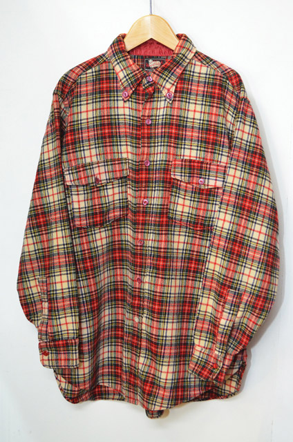 40's Woolrich ウールシャツ "ボタンダウン仕様" - used&vintage box Hi-smile