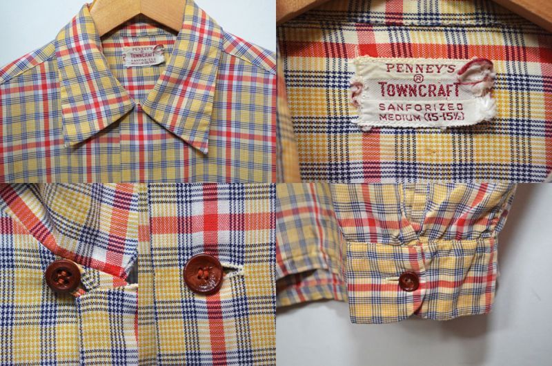 60s PENNYS TOWN CRAFT ボックス オープンカラー シャツ | gulatilaw.com