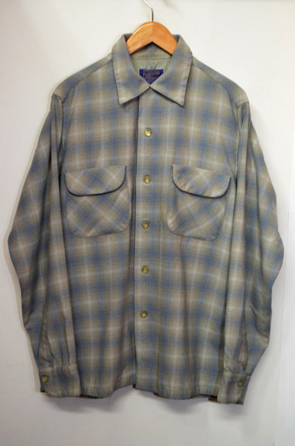 50-60's PENDLETON ウールシャツ ?オンブレ″