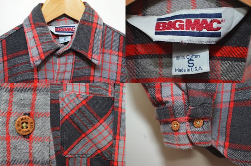 's BIGMAC ヘビーネルシャツ "Sサイズ"   used&vintage box Hi smile