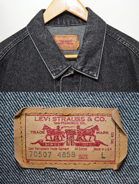 80's Levi's 70507-4858 ブラックデニムジャケット - used&vintage box