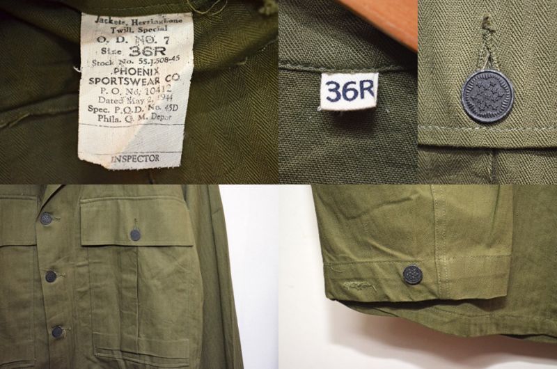 US ARMY HBT M-43 13star jacket 36R
