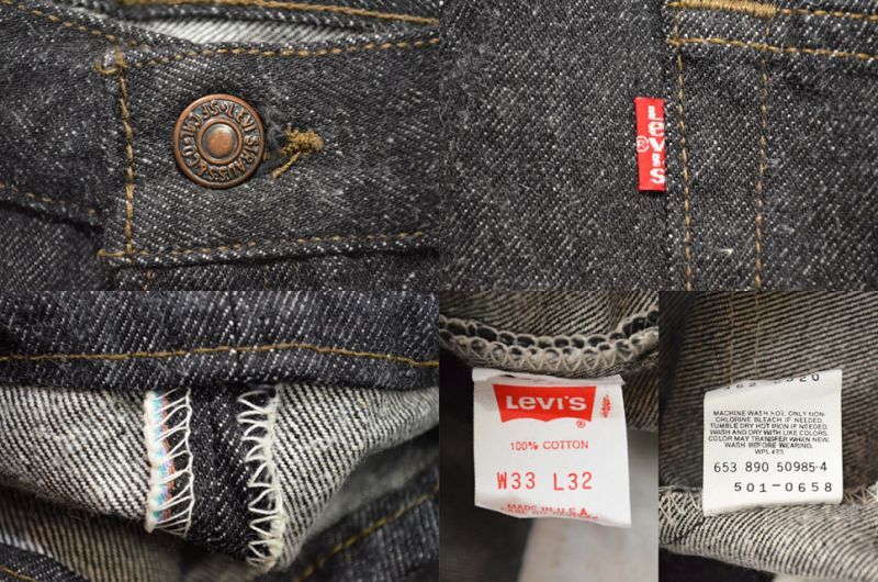 80-90's Levi's 501 BLACK 右脚のみ片耳仕様 “DEADSTOCK”