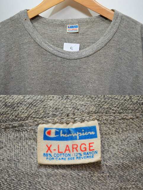 70's Champion 88/12 Tシャツ “バータグ・無地” - used&vintage box Hi 