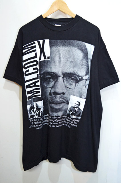 80-90's MALCOLM X Tシャツ “パキ綿” - usedvintage box Hi-smile