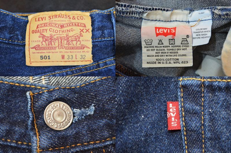 90's Levi's 501 デニムパンツ "濃紺" - used&vintage box Hi-smile