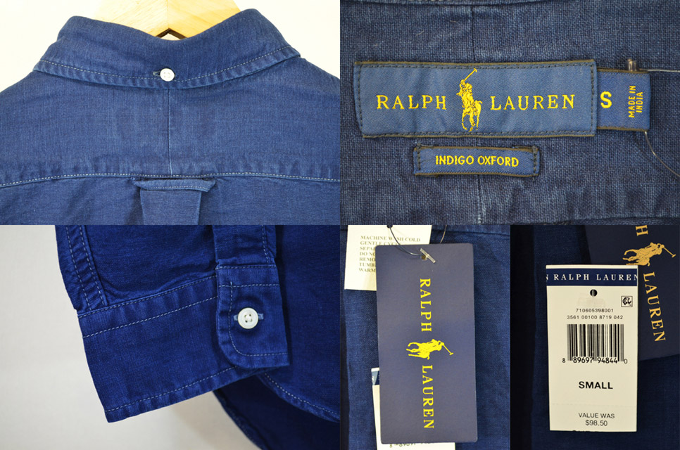 日本未発売 Ralph Lauren インディゴ プルオーバーシャツ 