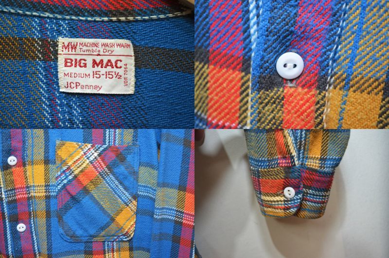 70's BIG MAC ヘビーネルシャツ - used&vintage box Hi-smile