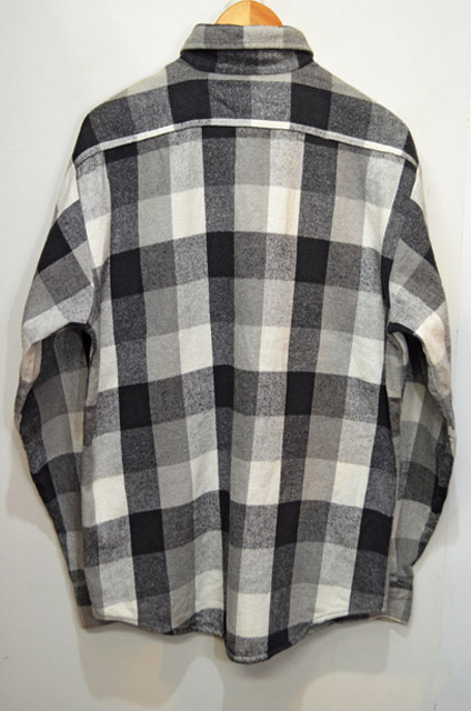 大阪ショップ 80s FIVE ヘビーネルシャツ　黒×グレー　XL BROTHER シャツ