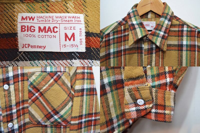 70's BIG MAC ヘビーネルシャツ 
