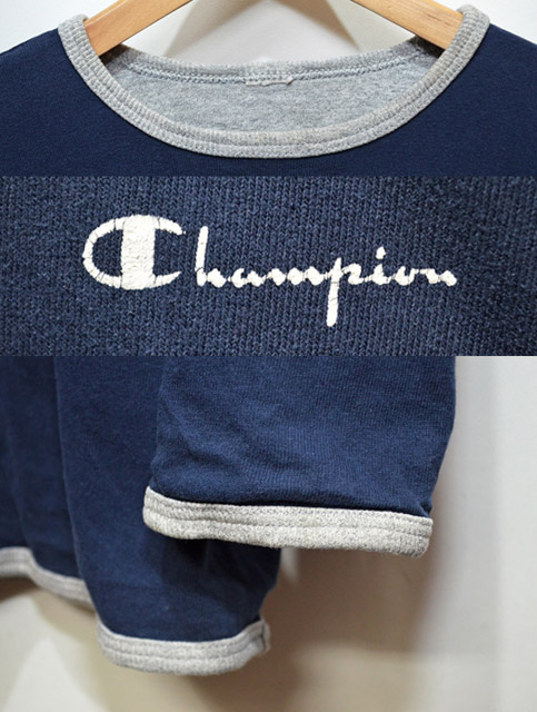 80's Champion リバーシブル L/S Tシャツ - used&vintage box Hi-smile