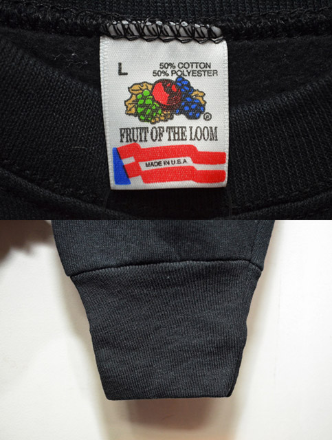 80's FRUIT OF THE LOOM 無地スウェット “BLACK / DEADSTOCK”