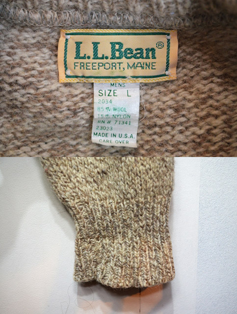 80's L.L.BEAN ボーダー柄 ウールニット - used&vintage box Hi-smile