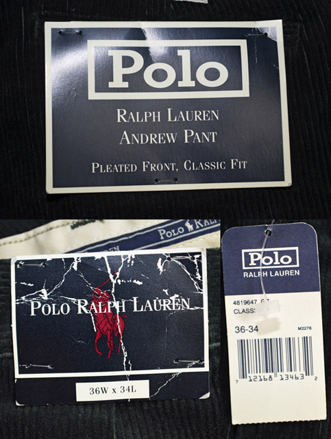 90's Polo Ralph Lauren 太畝コーデュロイパンツ “DARK GREEN 