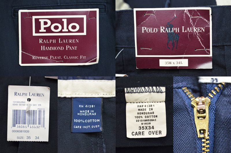 90's Polo Ralph Lauren 2タックチノトラウザー 