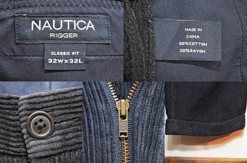 Y8661*NAUTICA ノーティカ☆ワイド☆コーデュロイパンツ☆紺ネイビー