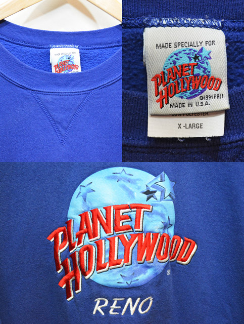 90's PLANET HOLLYWOOD スウェットシャツ “NAVY / USA製 