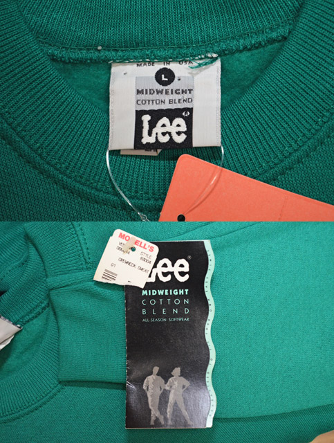 90's Lee USA製 無地スウェット “EMERALD GREEN / DEADSTOCK 