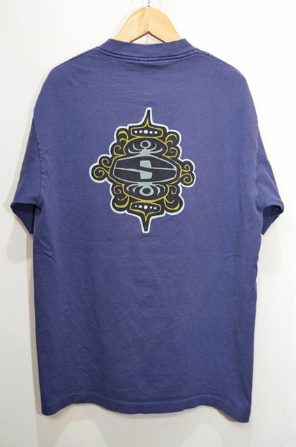 80-90's STUSSY プリントTシャツ “黒タグ” - used&vintage box Hi-smile