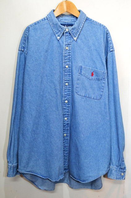 90's Polo Ralph Lauren デニムボタンダウンシャツ