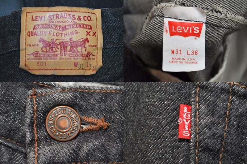 90's Levi's 501 ブラックデニムパンツ “USA製” - used&vintage box Hi-smile