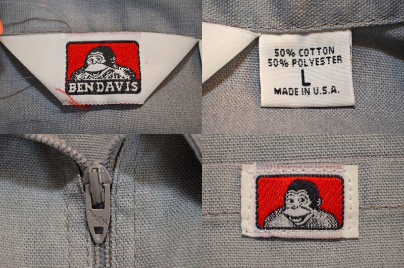 90's BEN DAVIS ハーフジップワークシャツ “USA製 / TALON ZIP ...