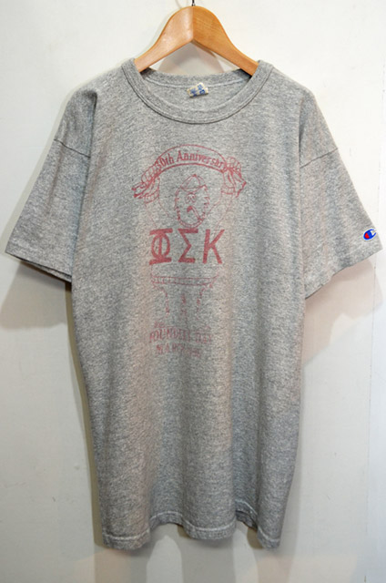 80-90's Champion 88/12 染み込みプリントTシャツ - used&vintage box Hi-smile
