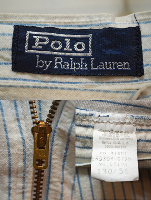 80's Polo Ralph Lauren ストライプ柄 2タックパンツ “USA製”