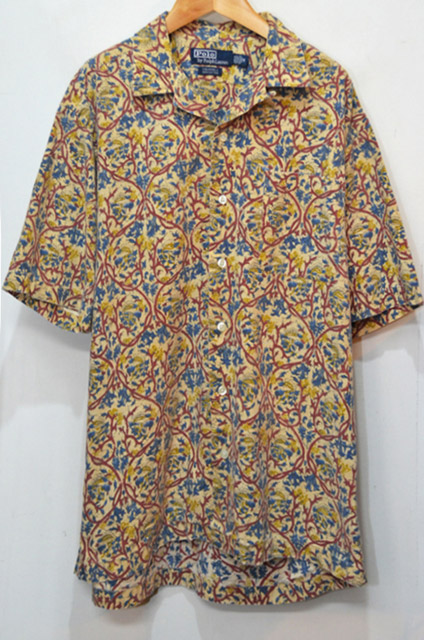 90's Polo Ralph Lauren 総柄 オープンカラーシャツ