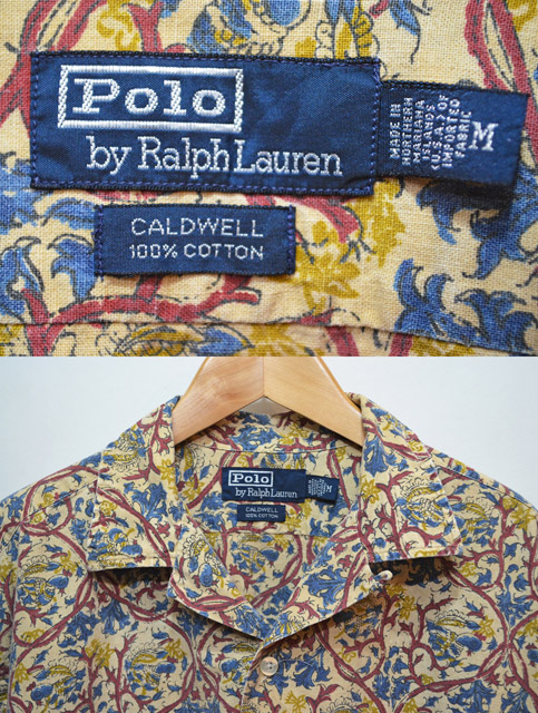 90's Polo Ralph Lauren 総柄 オープンカラーシャツ - used&vintage 