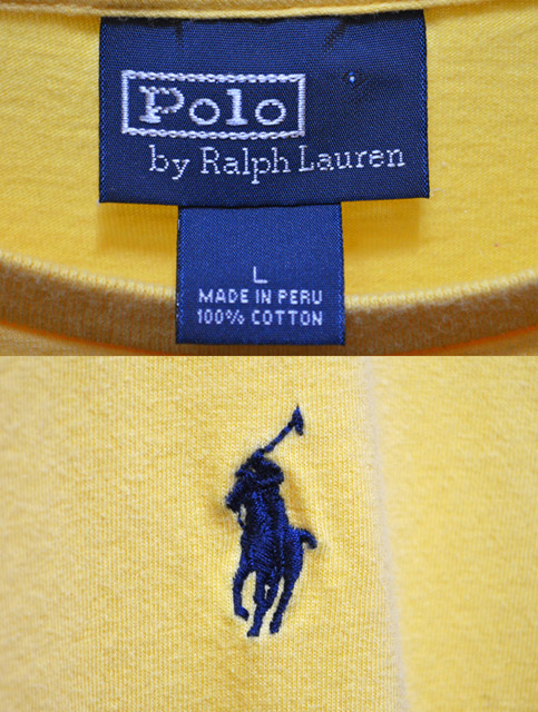 Polo Ralph Lauren ロゴ刺繍 Tシャツ “イエロー” - usedvintage box Hi-smile