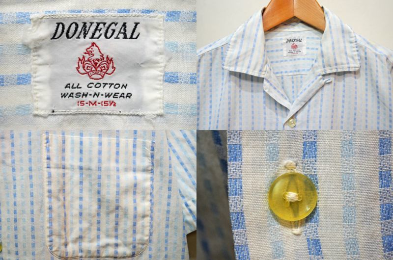 60's DONEGAL S/S オープンカラーシャツ - used&vintage box Hi-smile