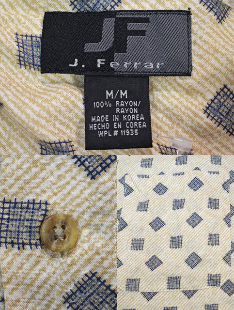 90's J.Ferrar S/S 総柄レーヨンシャツ - used&vintage box Hi-smile