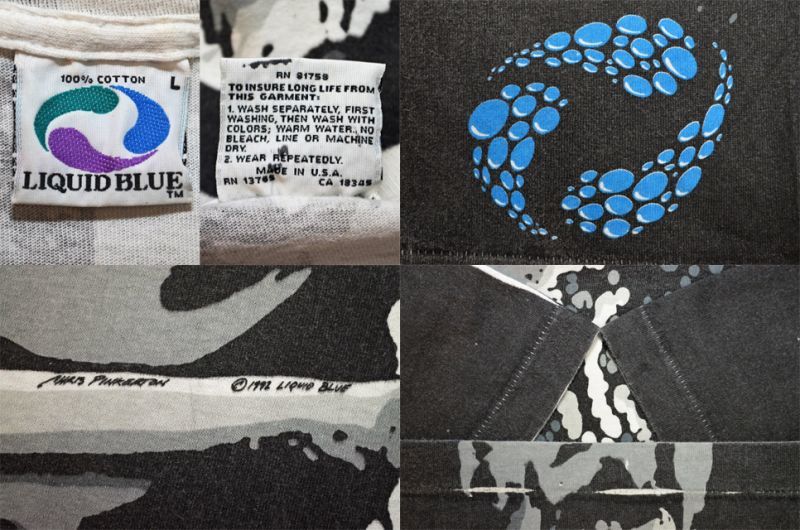 90年代 リキッドブルー LIQUID BLUE 総柄 星座柄 プリントTシャツ USA製 メンズXL ヴィンテージ /evb000835
