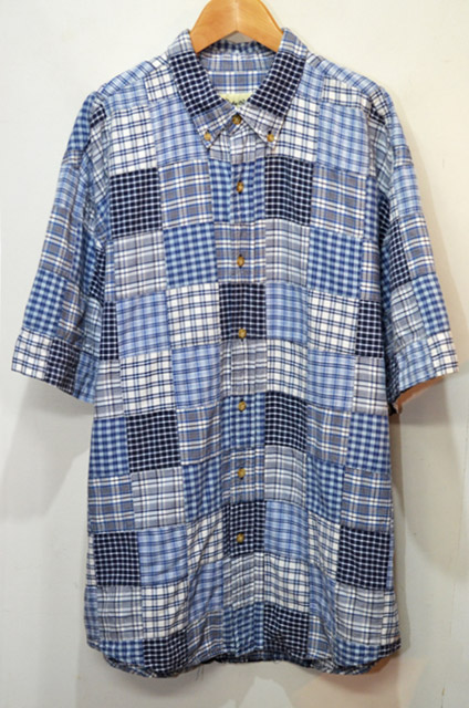 希少 90's Eddie Bauer Patchwork Box Shirt