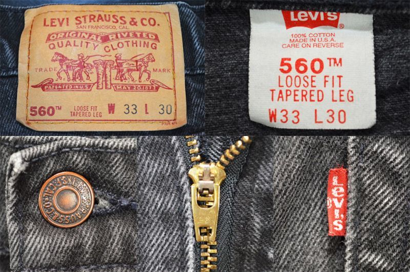 90's Levi's 560 ブラックデニムパンツ “USA製” - used&vintage box Hi-smile