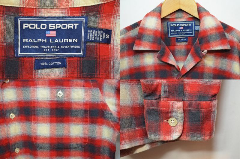 90's Polo Sport オープンカラーシャツ 