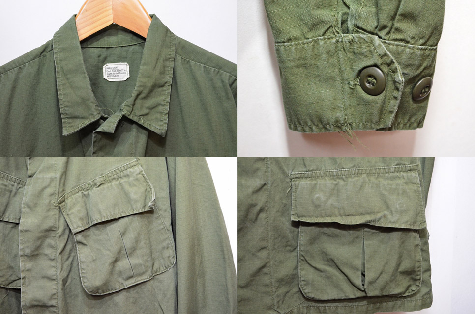 60 S Us Army ジャングルファティーグジャケット 4th Small Short Used Vintage Box Hi Smile