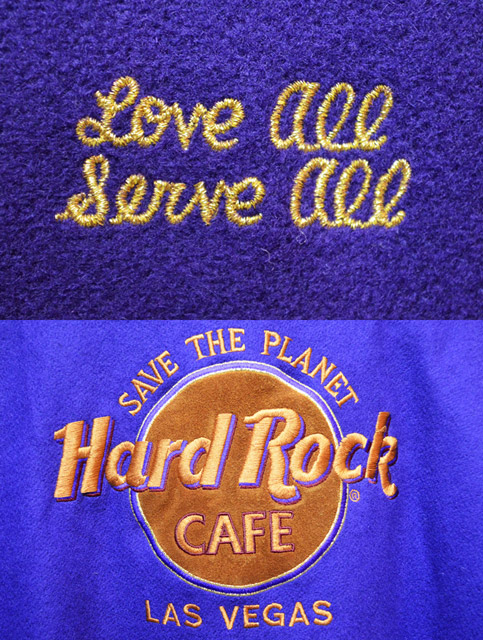 90's Hard Rock Cafe スウェード切り替え スタジャン - used&vintage 