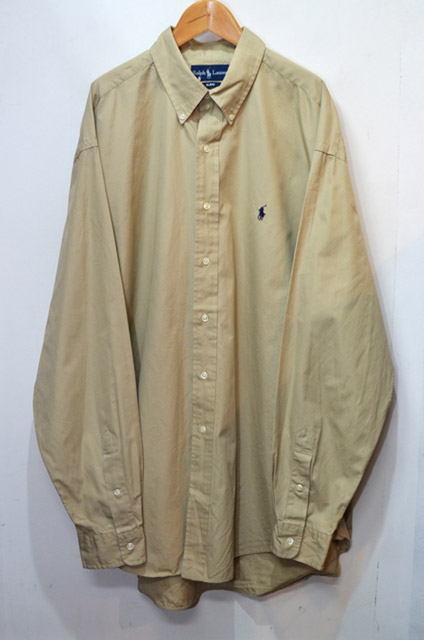 Polo Ralph Lauren ボタンダウンシャツ “BEIGH” usedvintage box Hi-smile