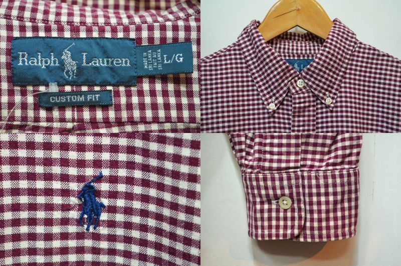 Polo Ralph Lauren ギンガムチェック柄 ボタンダウンシャツ Used Vintage Box Hi Smile