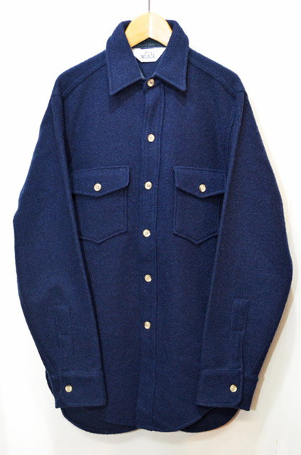 70's Woolrich ウールシャツ "NAVY / DEADSTOCK" - used&vintage box Hi-smile