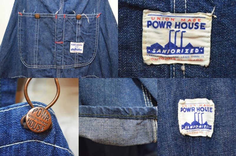 50's POWR HOUSE オーバーオール - used&vintage box Hi-smile